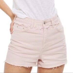 TOPSHOP | Moto Mom High Waist Fray Shorts Size 4